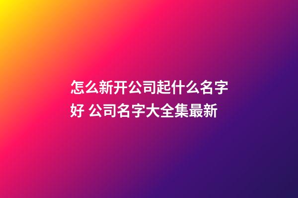 怎么新开公司起什么名字好 公司名字大全集最新-第1张-公司起名-玄机派